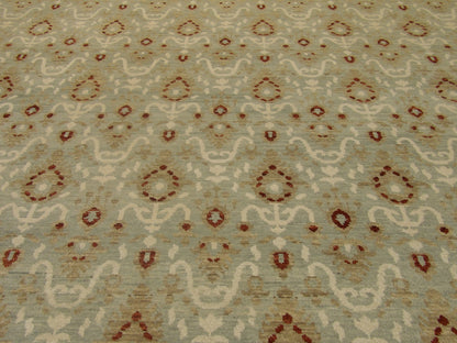 Transitional Oushak Ikat Design 9'0"x12'0" Hand-knotted Rug -W774