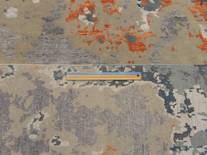 Modern Abstract Ocean Design 9'0"x12'0" Hand-knotted Rug -W776
