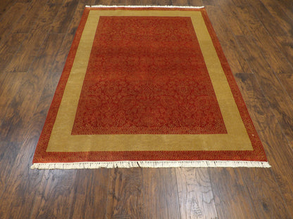Transitional Carved French Design 5'0"x8'0" Hand-knotted Rug -W791