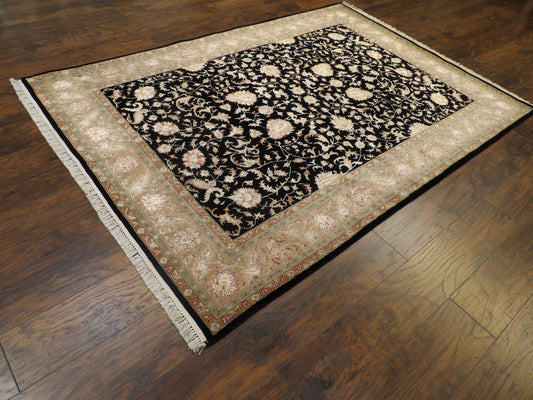 Fine Persian Silky Kashan 5'0"x8'0" Hand-knotted Rug -W795