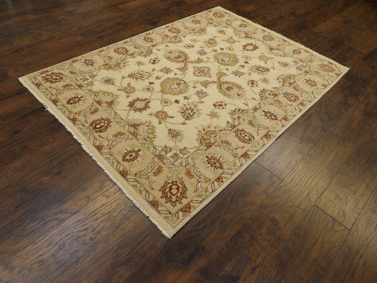 Agra Ziegler Kashan Hand knotted Wool Rug 5'0" X 7'0" - w796