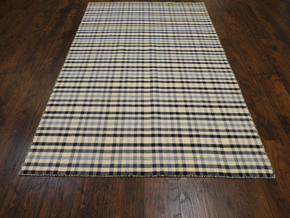 Coastal Flat-Weave Indoor/Outdoor Beach 5'0"x8'0" Hand-knotted Rug -W808
