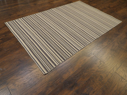 Coastal Flat-Weave Indoor/Outdoor Beach 5'0"x8'0" Hand-knotted Rug -W809