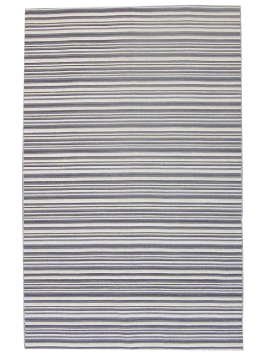 Coastal Flat-Weave Indoor/Outdoor Beach 5'0"x8'0" Hand-knotted Rug -W809