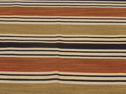Coastal Flat-Weave Indoor/Outdoor Beach 5'0"x8'0" Hand-knotted Rug -W811