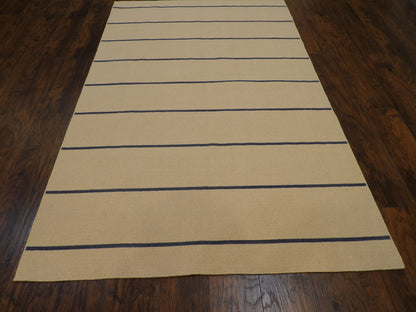 Coastal Flat-Weave Indoor/Outdoor Beach 5'0"x8'0" Hand-knotted Rug -W818