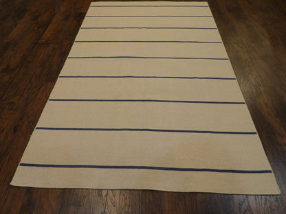 Coastal Flat-Weave Indoor/Outdoor Beach 5'0"x8'0" Hand-knotted Rug -W818