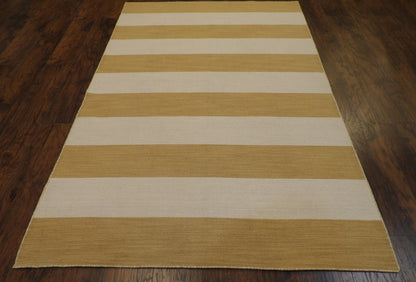 Coastal Flat-Weave Indoor/Outdoor Beach 5'0"x8'0" Hand-knotted Rug -W8200