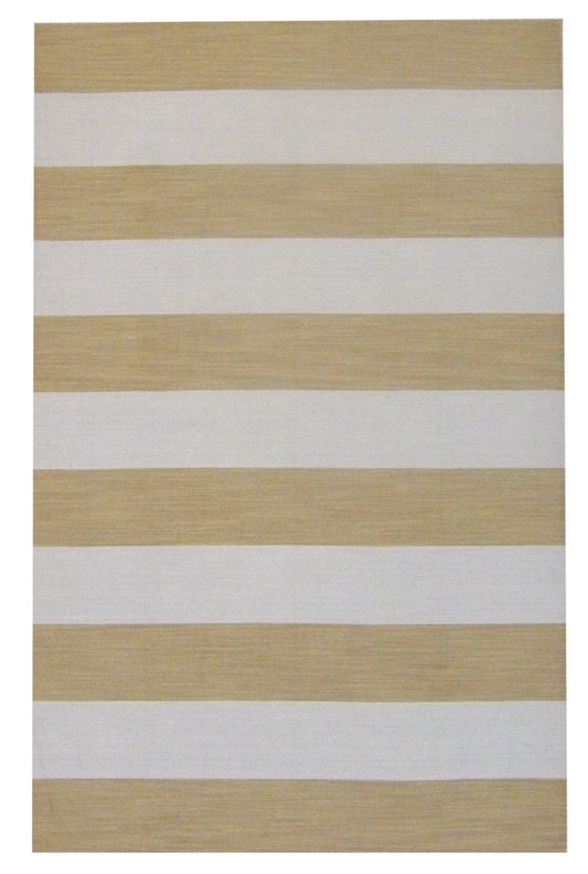Coastal Flat-Weave Indoor/Outdoor Beach 5'0"x8'0" Hand-knotted Rug -W8200