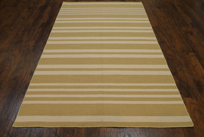 Coastal Flat-Weave Indoor/Outdoor Beach 5'0"x8'0" Hand-knotted Rug -W822