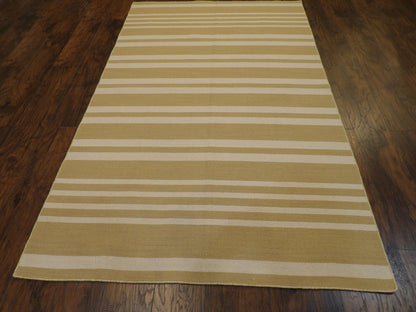 Coastal Flat-Weave Indoor/Outdoor Beach 5'0"x8'0" Hand-knotted Rug -W822