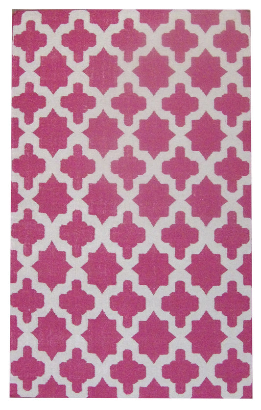 Coastal Flat-Weave Indoor/Outdoor Beach 5'0"x8'0" Hand-knotted Rug -W826 W826 physical All Rugs New