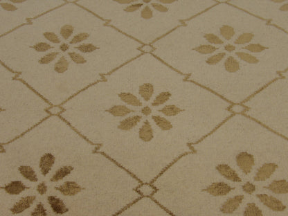 Transitional Moroccan Floral Diamond Design 5'0"x8'0" Hand-knotted Rug -W831