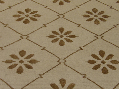 Transitional Moroccan Floral Diamond Design 5'0"x8'0" Hand-knotted Rug -W831