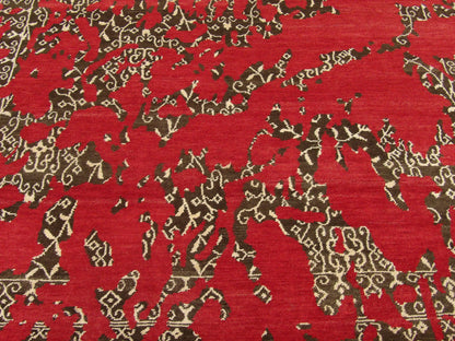 Transitional Broken Design 5'0"x8'0" Hand-knotted Rug -W833