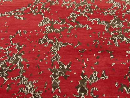 Transitional Broken Design 5'0"x8'0" Hand-knotted Rug -W833