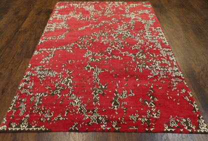 Transitional Broken Design 5'0"x8'0" Hand-knotted Rug -W833