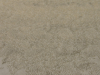 Transitional Broken Design 5'0"x8'0" Hand-knotted Rug -W834