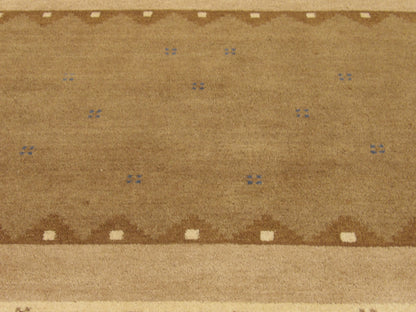 Tribal Modern Gabbeh Natural Dye 5'0"x8'0" Hand-knotted Rug -W837