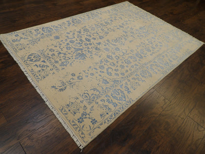 Transitional Broken Design 5'0"x8'0" Hand-knotted Rug -W838