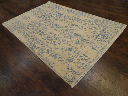 Transitional Broken Design 5'0"x8'0" Hand-knotted Rug -W838