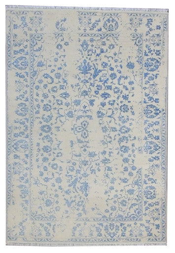 Transitional Broken Design 5'0"x8'0" Hand-knotted Rug -W838