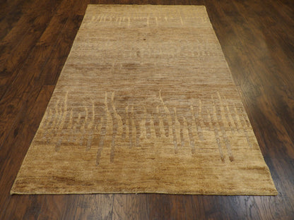Natural Jute Modern Design Indoor-Outdoor 5'0"x8'0" Hand-knotted Rug -W842