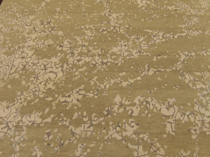 Transitional Broken Damask Design 5'0"x8'0" Hand-knotted Rug -W849