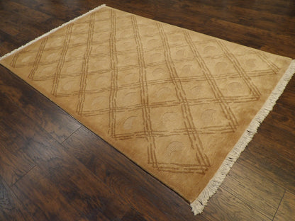 Tibetan Loop Diamond Design 5'0"x8'0" Hand-knotted Rug -W861
