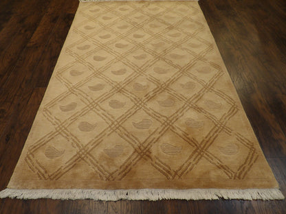 Tibetan Loop Diamond Design 5'0"x8'0" Hand-knotted Rug -W861