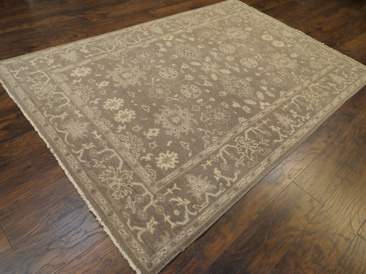 Gray 6'0" x 9'0" Turk Oushak Wash Hand knotted Wool Rug - Sku: W865