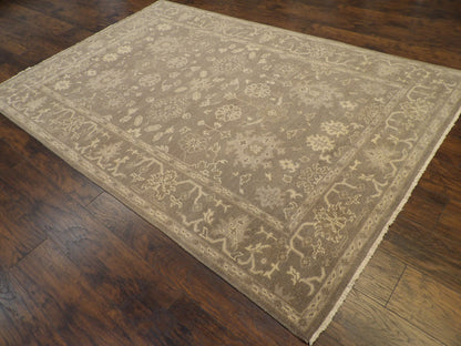 Turk Oushak White Wash 6'0"x9'0" Hand-knotted Rug -W865