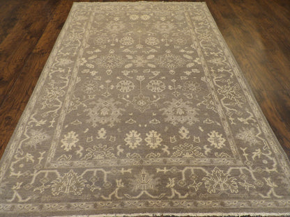 Turk Oushak White Wash 6'0"x9'0" Hand-knotted Rug -W865