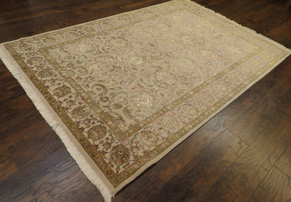 Fine Transitional Jaipur Floral Design 6'0"x9'0" Hand-knotted Rug -W866