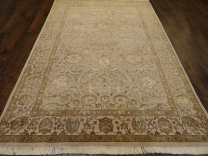 Fine Transitional Jaipur Floral Design 6'0"x9'0" Hand-knotted Rug -W866