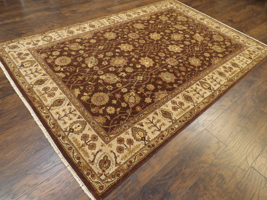 Agra Chobie Antique Wash 6'0" x 9'0" Hand knotted Wool Rug - w869