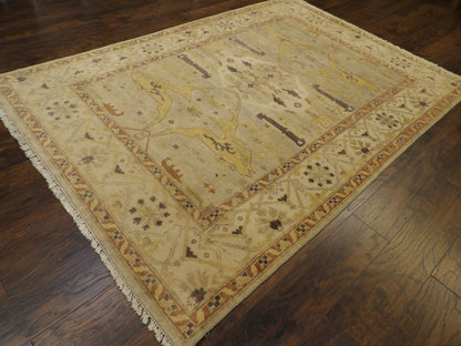 Turk Oushak White Wash 6'0"x9'0" Hand-knotted Rug -W869
