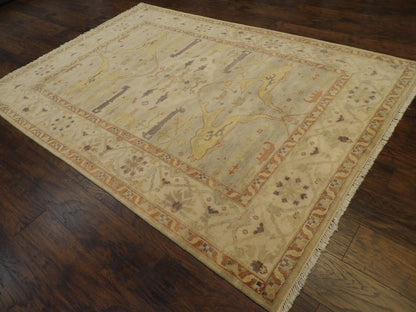Turk Oushak White Wash 6'0"x9'0" Hand-knotted Rug -W869
