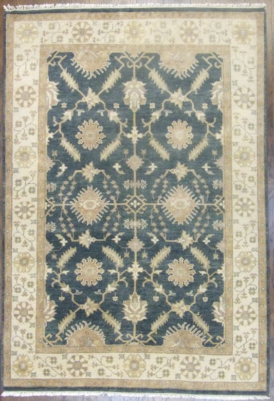 Turk Oushak White Wash 6'0"x9'0" Hand-knotted Rug -W871