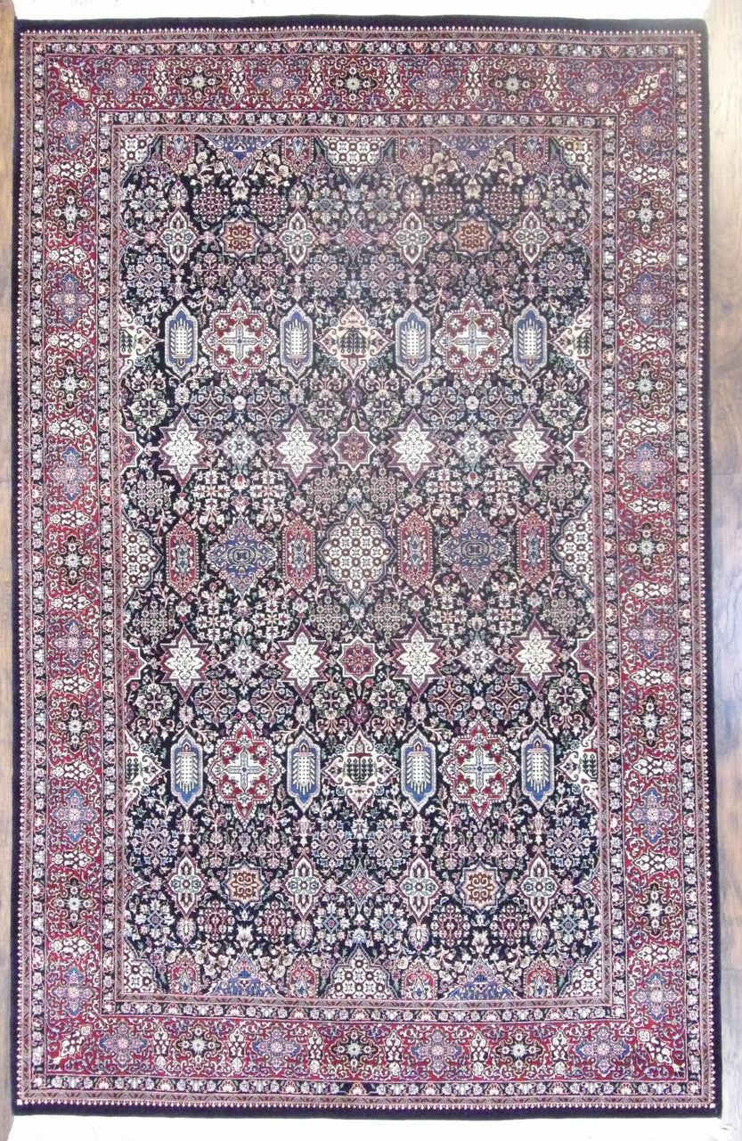 Blue 6'0" x 9'0" Fine Pak Persian Haji Jalili Hand knotted Wool Rug - Sku: W872