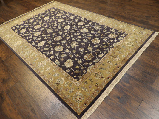 Fine Transitional Jaipur Floral Design 6'0"x9'0" Hand-knotted Rug -W874