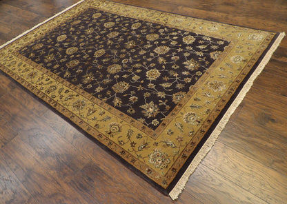 Fine Transitional Jaipur Floral Design 6'0"x9'0" Hand-knotted Rug -W874