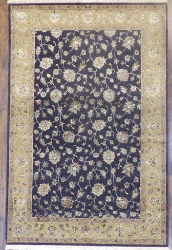 Fine Transitional Jaipur Floral Design 6'0"x9'0" Hand-knotted Rug -W874