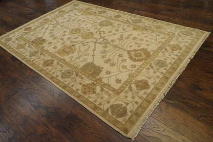 Turk Oushak White Wash 6'0"x9'0" Hand-knotted Rug -W875