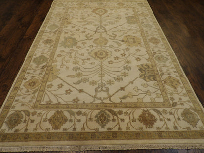 Turk Oushak White Wash 6'0"x9'0" Hand-knotted Rug -W875