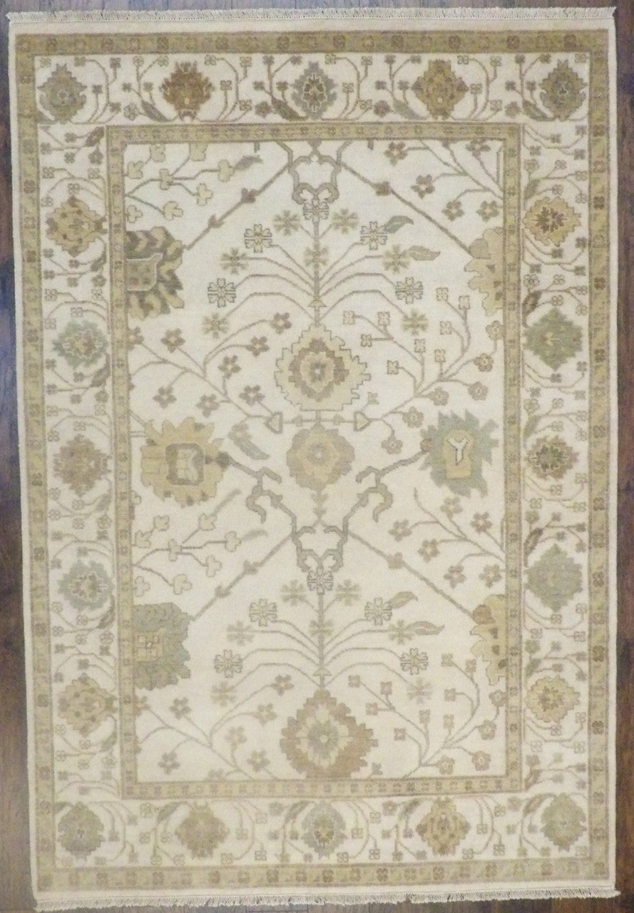 Beige 6'0" x 9'0" Turk Oushak Wash Hand knotted Wool Rug - Sku: W875