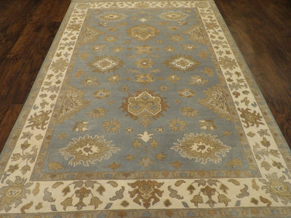Turk Oushak White Wash 6'0"x9'0" Hand-knotted Rug -W878
