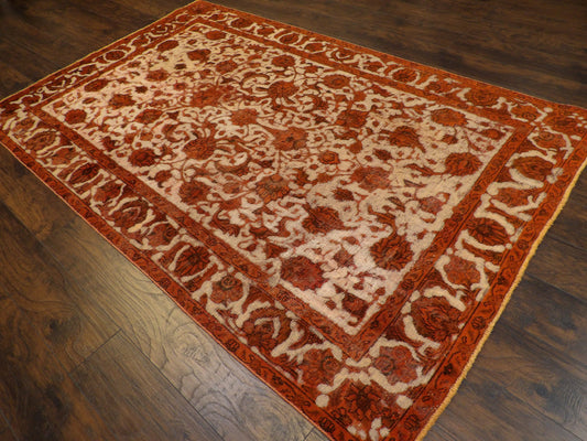 Over-dye Vintage Color Reform Tabriz 6'0"x9'0" Hand-knotted Rug -W883