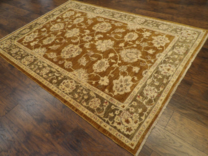 Oushak Chobie Natural-dye Antique Wash 6'0"x9'0" Hand-knotted Rug -W884