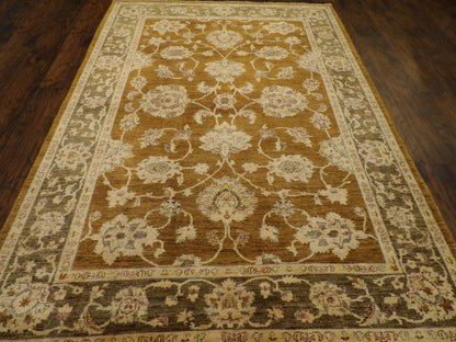 Oushak Chobie Natural-dye Antique Wash 6'0"x9'0" Hand-knotted Rug -W884